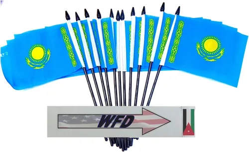 Miniatura 47 de World Flags Direct Banderas en miniatura de poliéster de Afganistán, paquete de 12, decoración de mesa de fiesta, desfiles, 4 x 6 pulgadas, verde