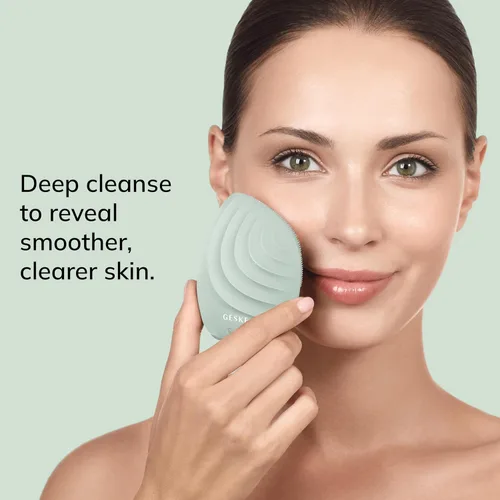 Miniatura 3 de GESKE SmartAppGuided™ Cepillo facial sónico 5 en 1 Cepillo de limpieza facial eléctrico vibratorio Cepillo de silicona suave Limpiador facial