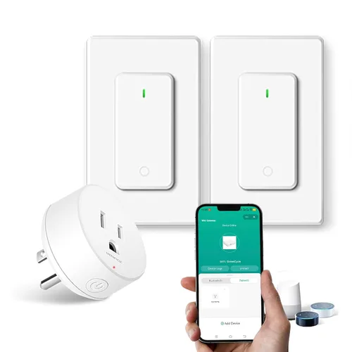Miniatura 17 de Toma de control remoto, interruptor de luz y enchufe remoto greencycle con interruptor de luz inalámbrico, rango de 500 pies, no necesita cableado