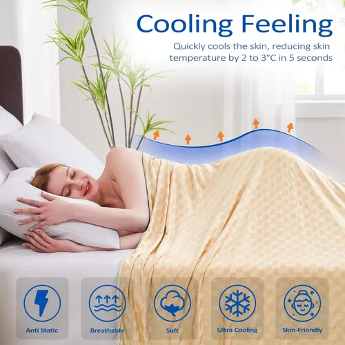 Miniatura 2 de Topcee Arc-Chill Q-Max - Manta refrescante de verano para personas que duermen con calor, fibra fría de 0.5, certificado Oeko-TEX, 100% suave
