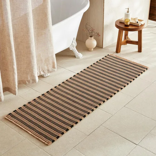 Miniatura 45 de TYUU Tapete de baño estilo gofre, tapete de baño bohemio, antideslizante, lavable, súper absorbente, de secado rápido, bonito tapete de baño