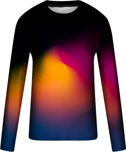 Miniatura 4 de Camisas de manga larga para hombre, blusas de moda de color degradado, blusas holgadas, ropa de calle, sin botones, estampado gráfico