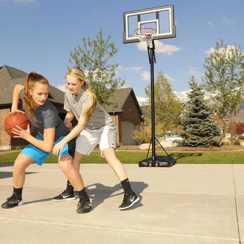 Miniatura 7 de Lifetime Aro de baloncesto portátil ajustable, tablero trasero de 50 pulgadas, ajuste de pie de altura de 8-10 pies