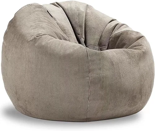 Miniatura 13 de Funda de sofá de pana para puf, puf otomano, puf grande, puff sac reclinable, asiento de esquina para el suelo, futón (color café, tamaño: 27.6 in)