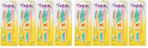 Dorco Tinkle - Navaja para cejas, recortadora moldeadora de cabello y herramienta de retoque, rasuradora facial con cubierta de seguridad, 12