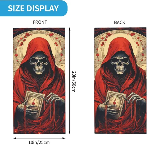 Miniatura 4 de CASGTNZ skull angel grim reaper Death Abstract red Neck Gaiter Face Cover Balaclava Gaiter Mask for Men Women Bandana for Motorcycle Cycling Riding