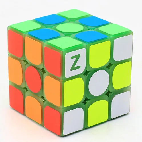 Miniatura 2 de AMAZA - Cubo de velocidad fluorescente 3 x 3, verde luminoso, plástico, rompecabezas, 1 juego, 1 unidad, 1 unidad, adulto