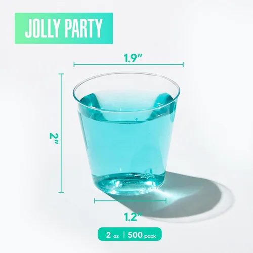 Miniatura 2 de Paquete de 500 vasos de plástico de 2 onzas, vasos desechables, vasos de degustación de vino, vaso pequeño de plástico para whisky, degustación