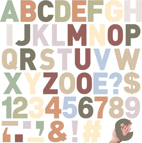 Miniatura 14 de 184 Piezas Calcomanías de Letras de Vinilo Grandes de 6" Calcomanías Grandes de Letras del Alfabeto, Números y Símbolos Autoadhesivas Removibles