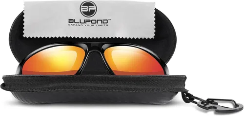 Miniatura 3 de BLUPOND Estuche de gafas de sol semi duro EVA Shell con gancho colgante de metal clip cinturón almacenamiento gafas de sol