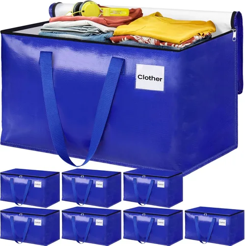 Miniatura 17 de Bolsas de mudanza extra grandes, bolsas de almacenamiento con asas de estudio y cremalleras resistentes, suministros de mudanza para mudanza