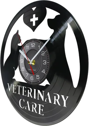 Miniatura 2 de Reloj de pared – Reloj de pared de 12 pulgadas para perros y gatos veterinarios de cuidado veterinario, reloj de pared decorativo para clínica
