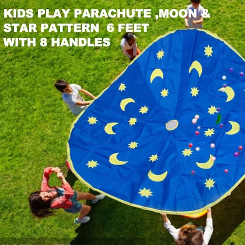 Miniatura 7 de Akozon Paracaídas de arco iris 1.8M deportes al aire libre niños paraguas arco iris niños Jump-sack juego ballute paracaídas tela de poliéster