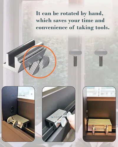 Miniatura 2 de Juego de 10 barras de seguridad para ventanas correderas para mejoras y protección del hogar, de aleación de aluminio, para ventanas correderas