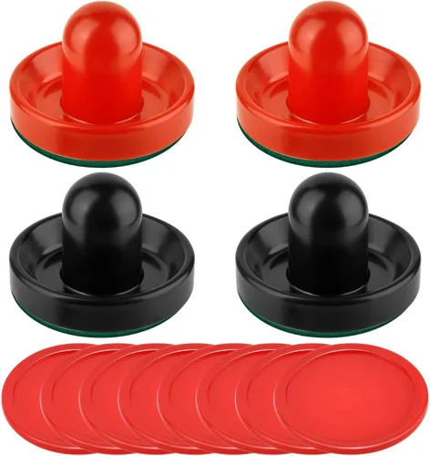 Miniatura 11 de Coopay Empujadores de hockey de aire y discos de hockey de aire rojo, asas de portería, accesorios de repuesto para mesas de juego