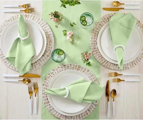 Miniatura 127 de Solino Home Juego de 4 manteles individuales blancos de 100 % lino puro de 14 x 14 pulgadas para invierno, San Valentín, primavera, Pascua, Fete