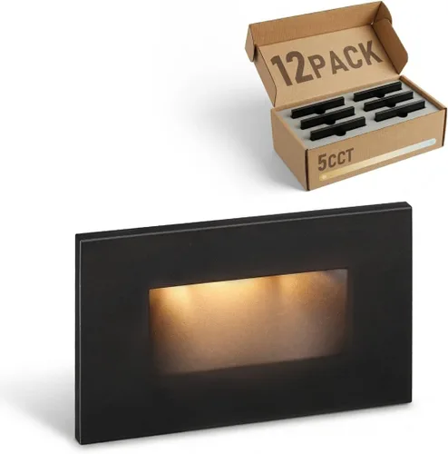 Miniatura 10 de LEONLITE Paquete de 12 luces LED 5CCT de 120 V, 3.5 W, 5 % 100 %, regulables, para interiores y exteriores, ubicación húmeda, CRI90, ETL, aluminio