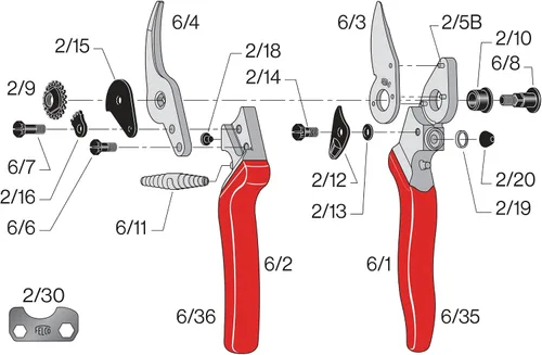 Miniatura 3 de Felco Tijeras de podar (F 6) y (F 310) - Podadoras de jardín con una sola mano de fabricación suiza de alto rendimiento