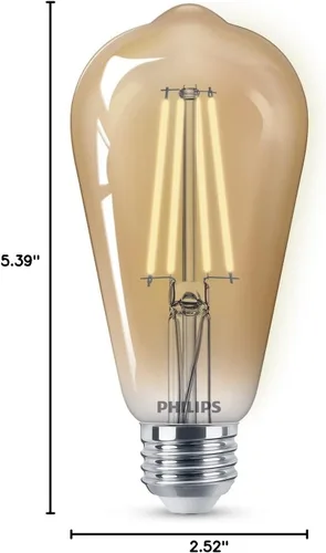Miniatura 8 de PHILIPS LED 60W A19 Paquete de 8 bombillas de luz diurna ultra definición (5000 K) 800 lúmenes (8 W = 60 W) regulables sin parpadeo Ámbar (2000k)