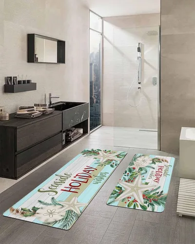 Miniatura 2 de Tapete de baño de Navidad para bañera, antideslizante, de secado rápido y absorbente, tierra de diatomeas, fregadero, dormitorio, cocina, lavable