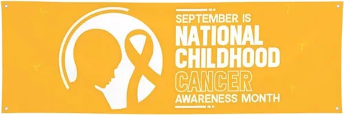 Miniatura 21 de Cartel del mes de concientización sobre el cáncer infantil de 24 x 71 pulgadas, decoraciones para porche, patio, tapiz de fondo, suministros de Negro