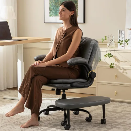Miniatura 9 de AreShark Silla de Oficina con Piernas Cruzadas: Silla de Escritorio Criss Cross para TDAH con Ruedas y Reposapiés Giratorio Extensible - Silla