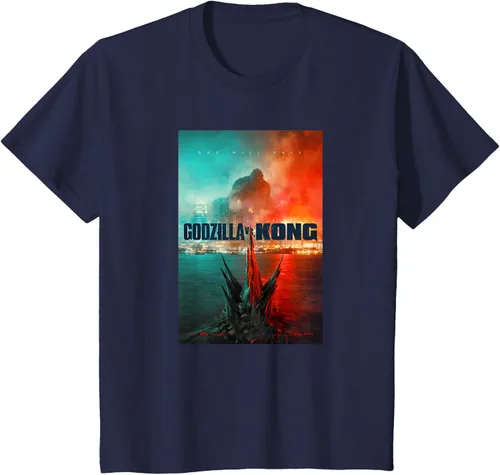 Miniatura 49 de Godzilla vs Kong - Camiseta oficial con póster, Negro