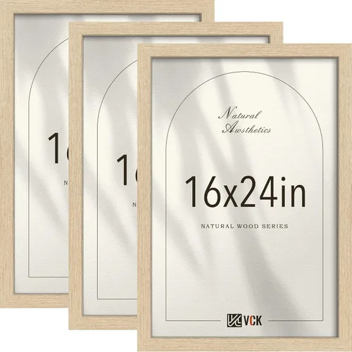 Miniatura 44 de VCK Juego de 3 portarretratos de madera negra de 8 x 10 pulgadas con exclusiva veta de madera, marco para el hogar, estudio y galería, mesa o colgar