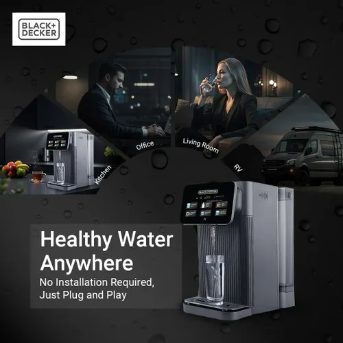 Miniatura 8 de BLACK+DECKER Filtro de agua RO+UV para encimera Agua caliente y ambiental Sistema de filtración de 5 etapas con remineralización Probado por