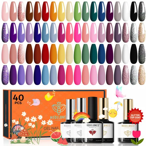 Miniatura 23 de Modelones Kit de estampado de uñas a cuadros de 16 piezas, sello de punta francesa, esmalte de gel de pintura blanca y negra, a prueba de polvo