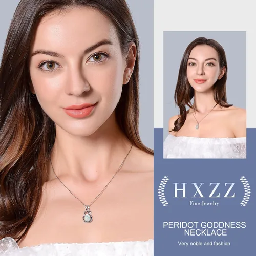Miniatura 4 de HXZZ Joyería fina con piedra natal para mujer, piedras preciosas naturales, topacio amatista, ópalo, granate, peridoto y citrino, plata de ley