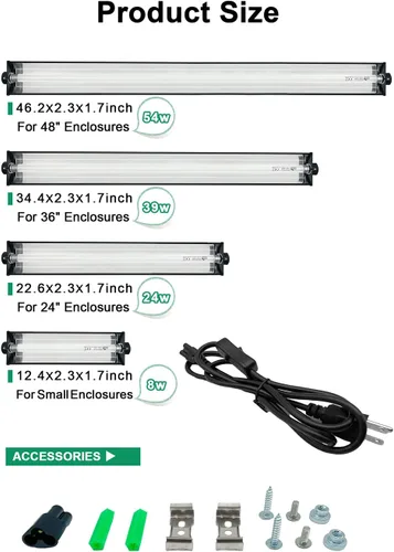 Miniatura 6 de Luz UVB para reptiles, 12 pulgadas T5 10.0 UVB lámpara de reptil 8W, lámpara lineal UVA UVB de alto rendimiento con bombilla reemplazable