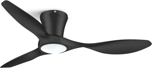 Miniatura 13 de ocioc Ventilador de techo silencioso con luz LED, motor de CC de 32 pulgadas, control remoto de gran volumen de aire, nogal para cocina, dormitorio