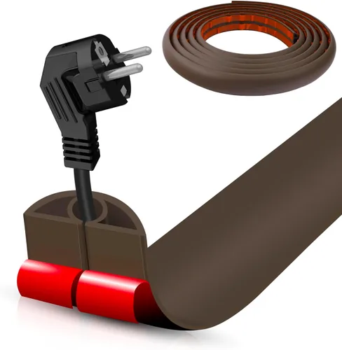 Miniatura 96 de Cubierta autoadhesiva para cables de suelo, gestión de cables de 3.3 pies, protector de tira de extensión para cables, evita tropiezos de cables