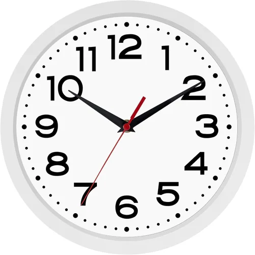 Miniatura 13 de Roymnie Atomic - Reloj de pared de 10 pulgadas, moderno, funciona con pilas, clásico, analógico, decorativo, para cocina, sala de estar, oficina