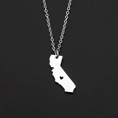 Miniatura 3 de Collar con colgante de mapa del país con forma de corazón