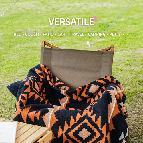 Miniatura 7 de ACUSHLA Manta de mezcla de lana merina, suave, cálida, gruesa, lavable, para cama, sofá, campamento al aire libre, viajes, automóvil, para todo tipo