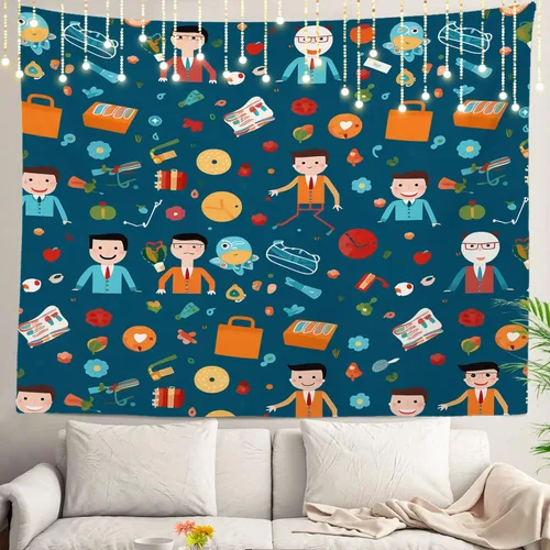 Miniatura 43 de Shrahala Tapiz de pared con paisaje de lago de otoño, bosque amarillo, para colgar en la pared, tapiz grande, decoración de fibra de poliéster