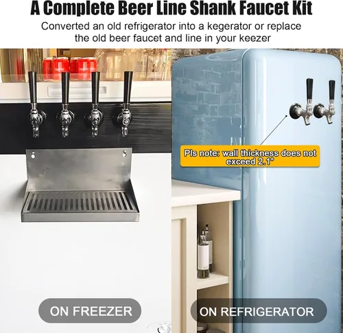 Miniatura 4 de Kit de grifo de vástago de cerveza de barril de cerveza de 3 pulgadas, vástago de grifo de cerveza de cierre automático, llave de piezas