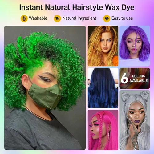 Miniatura 3 de Tinte temporal naranja para el cabello, cera temporal de color del cabello, tinte natural lavable para el cabello para mujeres y hombres, fiesta
