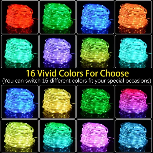 Miniatura 7 de Tira de luces de 132 pies para exteriores impermeables, 400 LED que cambian de color, luces de cuerda enchufables con control remoto, para Pascua