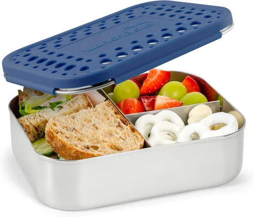 Miniatura 21 de LunchBots Contenedor Mediano Cuádruple para Aperitivos - Contenedor de Alimentos Dividido de Acero Inoxidable - Cuatro Secciones para Comida