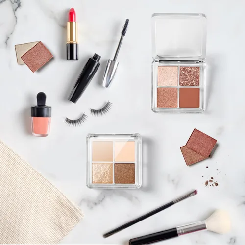 Miniatura 3 de Beaupretty Paleta de sombra de ojos vacía 4 rejillas sombra de ojos lápiz labial caja de almacenamiento caja de maquillaje transparente DIY