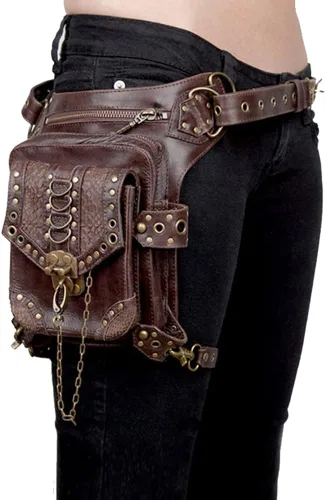 Miniatura 3 de UIYTR Steampunk - Bolsa de motocicleta retro para mujer estilo retro estilo gótico para mujer color marrón