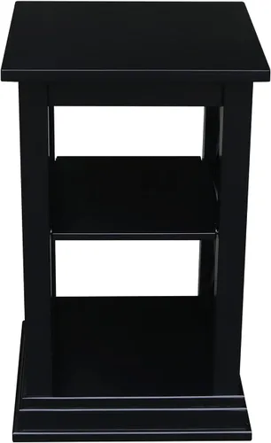 Miniatura 7 de IC International Concepts Hampton - Mesa decorativa de madera maciza con estantes, color negro