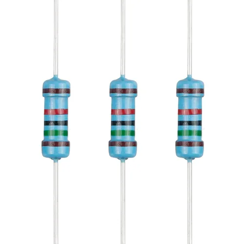 Miniatura 15 de 100 resistencias de 1 ohm 1/2 W (0.5 vatios) ±1% tolerancia de película metálica, resistencia fija de múltiples valores de resistencia opcional