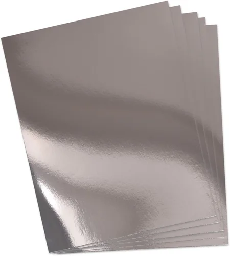 Miniatura 7 de Gift Boutique 60 piezas de papel de cartulina plateado metálico, hojas de tablero de aluminio, superficie con acabado espejo para invitaciones