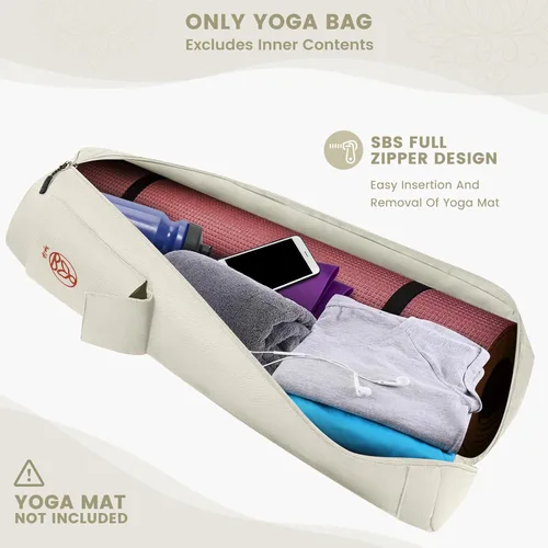 Miniatura 6 de Gonex Bolsa para esterilla de yoga, soporte para esterilla de yoga con cremallera completa, bolsa de transporte para mujeres y hombres con 2 Beige