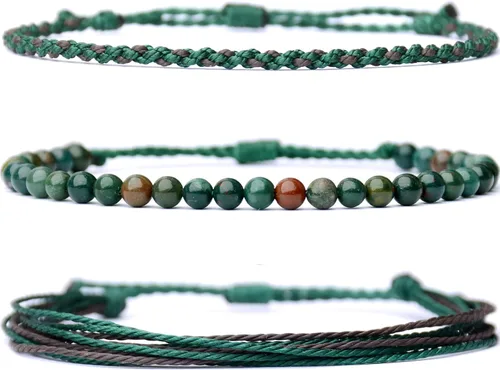 Miniatura 56 de Pulsera curativa hecha a mano con cuentas de piedra natural, regalo para hombres, pulsera de cuerda ajustable