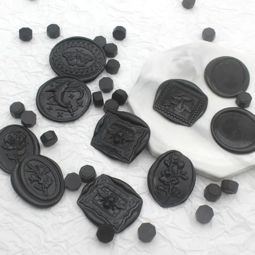 Miniatura 5 de 250 cuentas de sellado de cera color negro, cuentas de cera de sellado prémium para sellos de sellos, paquete de repuesto de pellets de sello